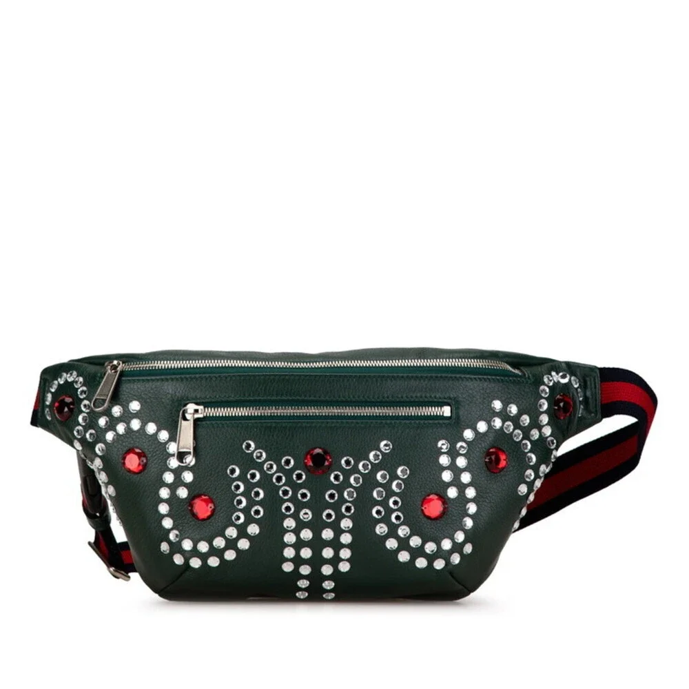 GUCCI Green Leather Hobo Bag